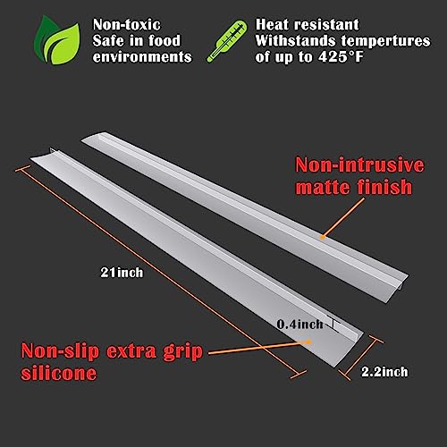 KindGa Silicone Stove Counter Gap Cover Kitchen Counter Gap Filler Transparent 21" Long Gap Filler Sealing Spills between Kitchen Appliances Washing Machine and Stovetop, Set of 2 (Clear) - Image 4