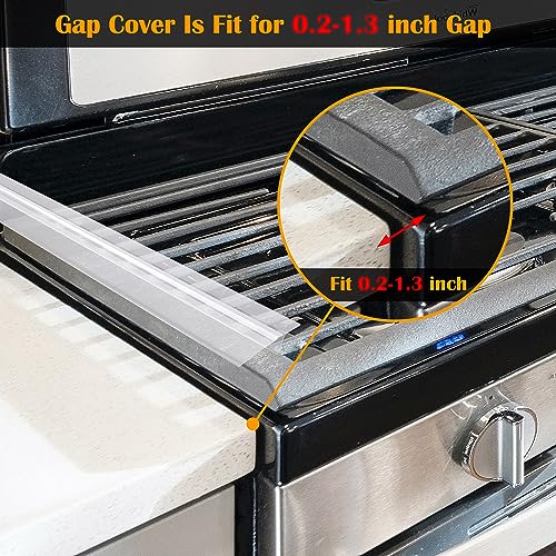 KindGa Silicone Stove Counter Gap Cover Kitchen Counter Gap Filler Transparent 21" Long Gap Filler Sealing Spills between Kitchen Appliances Washing Machine and Stovetop, Set of 2 (Clear) - Image 2