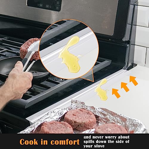 KindGa Silicone Stove Counter Gap Cover Kitchen Counter Gap Filler Transparent 21" Long Gap Filler Sealing Spills between Kitchen Appliances Washing Machine and Stovetop, Set of 2 (Clear) - Image 3