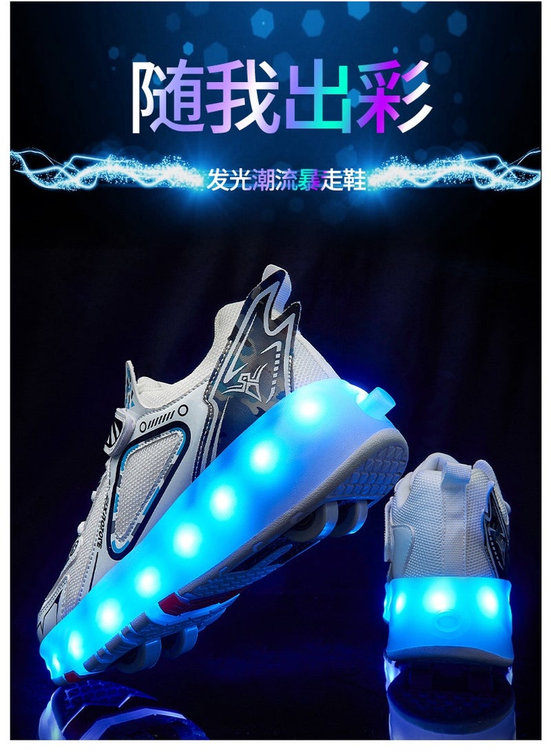 NIBEMINENT Kids Roller Skates Shoes 4 Wheels Roller Shoes Boys Girls Wheel Shoes Roller Sneakers Shoes for Beginner More Balanced  - Image 3