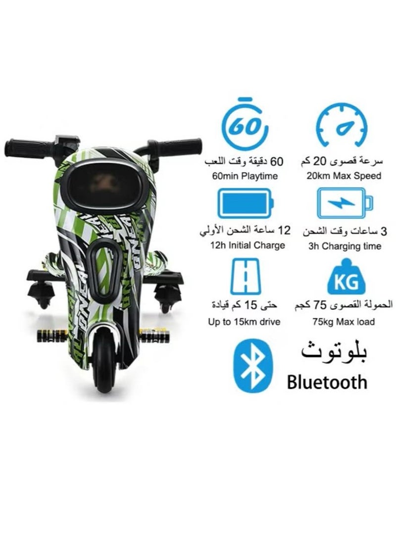 سكوتر درفت كهربائي ميني 3 عجلات متعددة الألوان بجهد 36V فولت مع بلوتوث ويشمل معدات الحماية - Image 2