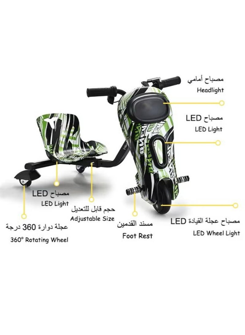 سكوتر درفت كهربائي ميني 3 عجلات متعددة الألوان بجهد 36V فولت مع بلوتوث ويشمل معدات الحماية - Image 5
