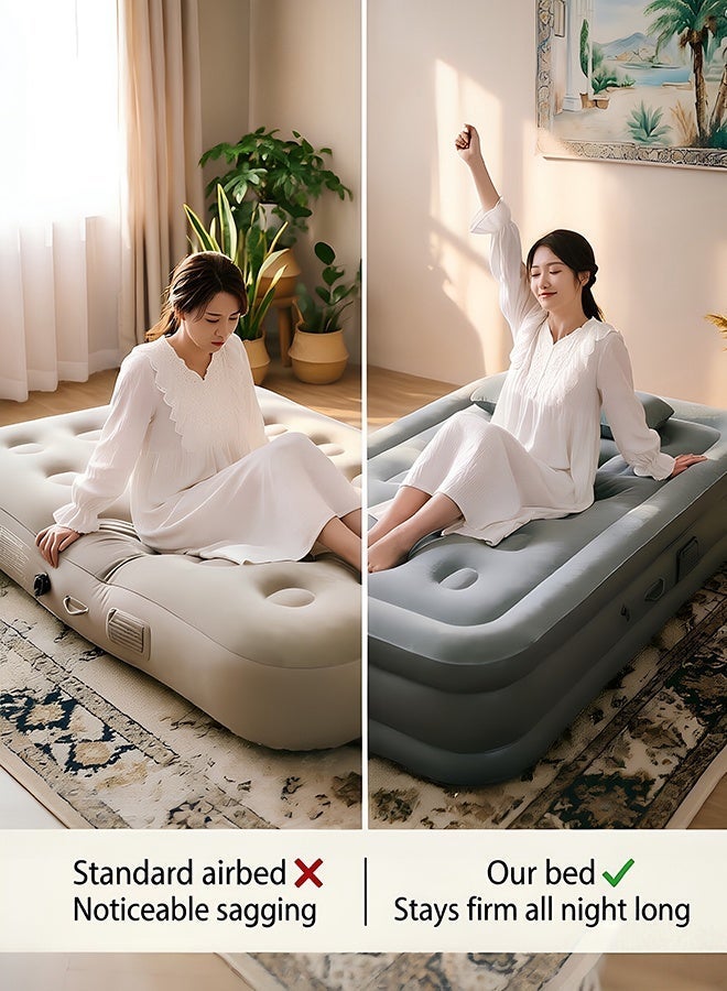 Arabest Self-Inflating Single Air Mattress | 2-Min Quick Inflation/Deflation Built-in Pump | Portable Camping Bed with Inflatable Pillow, Repair Kit & Storage Bag | for Home, Travel, Guests |190×100×40CM - Image 3