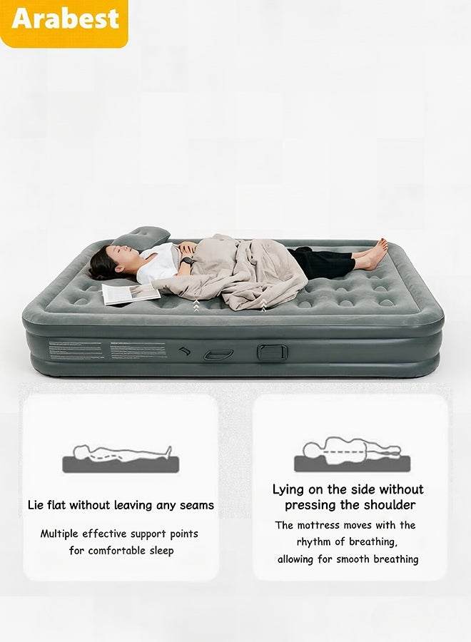 Arabest Self-Inflating Single Air Mattress | 2-Min Quick Inflation/Deflation Built-in Pump | Portable Camping Bed with Inflatable Pillow, Repair Kit & Storage Bag | for Home, Travel, Guests |190×100×40CM - Image 4