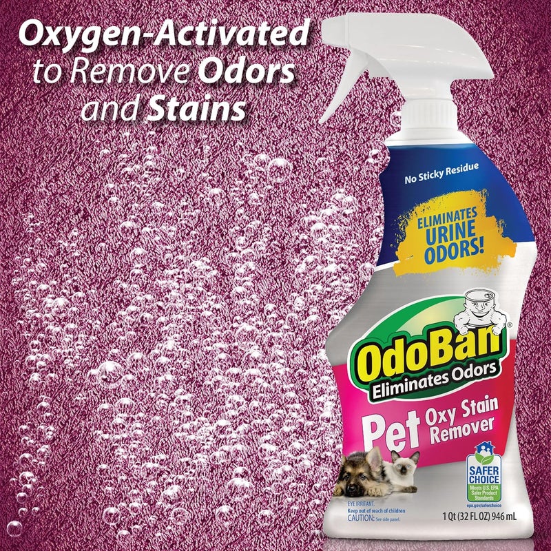 أودوبان مزيل بقع Pet Solutions Oxy، مزيل بقع الحيوانات الأليفة، صنع في الولايات المتحدة، 6 عبوات، 32 أونصة رذاذ لكل منها - Image 2