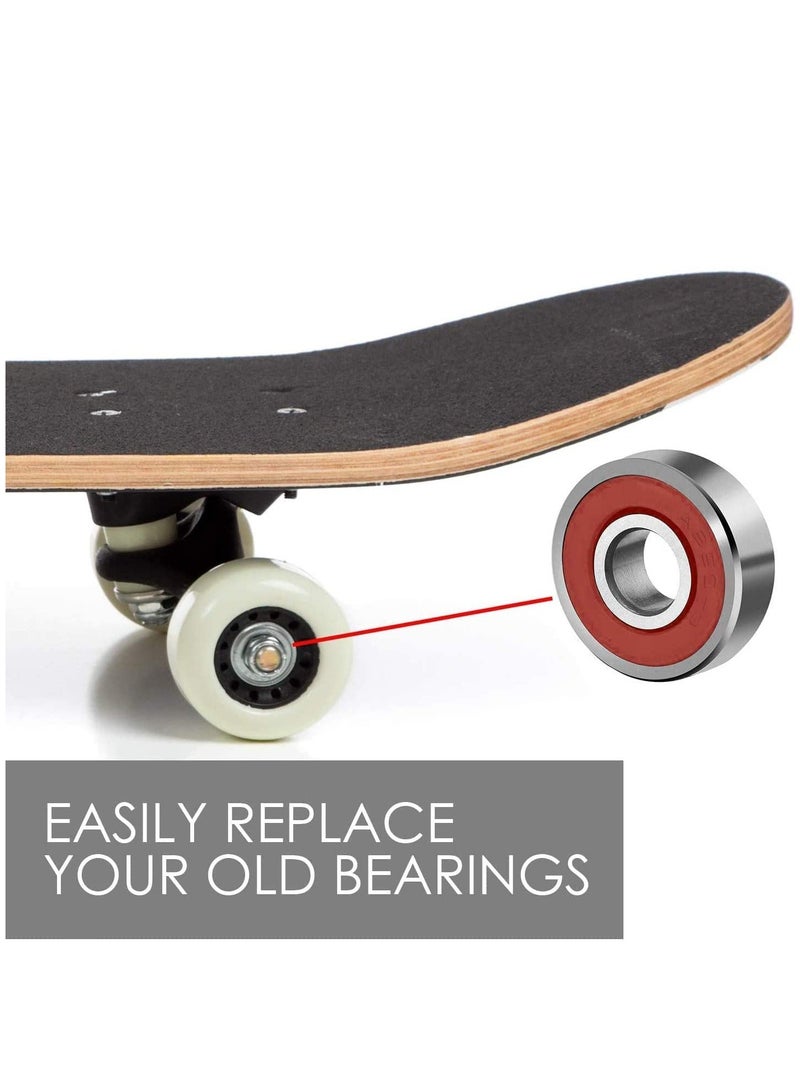 Merin 8 Pieces Skateboard Bearings, Ball Bearings, Longboards, Premium 608 Ball Bearing, Skate bearings, for Skateboard, Roller Skates, Inline Skate, Quad Skates, Scooter and Longboard - Image 3