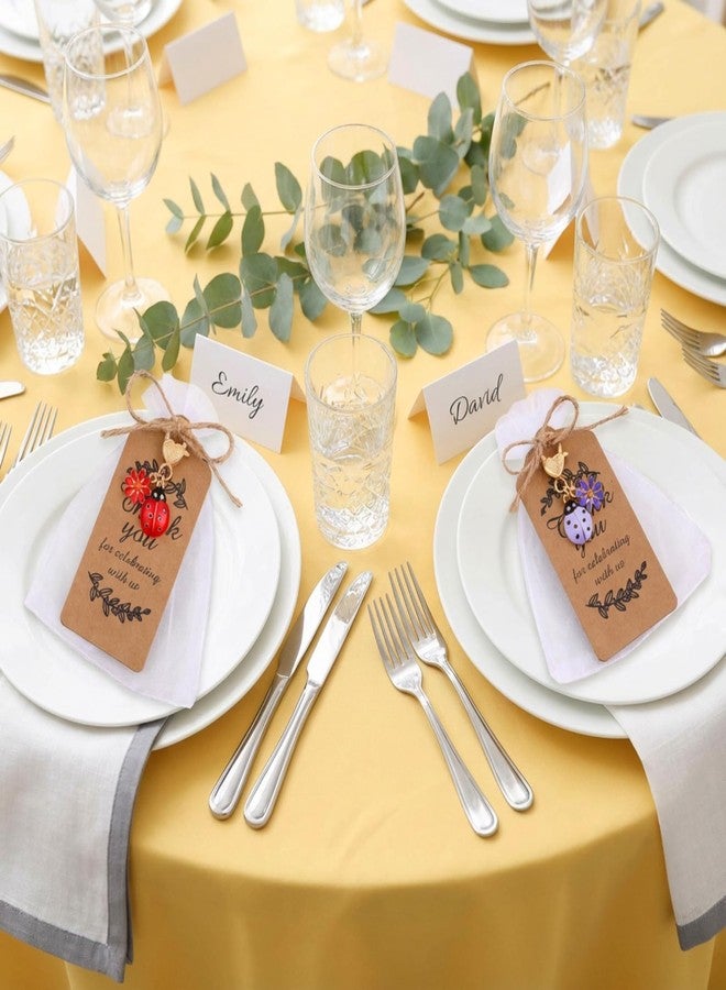 Ecation 20 Set Seven-Spotted Ladybug Keychain Party Favors Set Keyring with Kraft Tags Organza Bag for Guests Souvenir Baby Shower Wedding - Image 5
