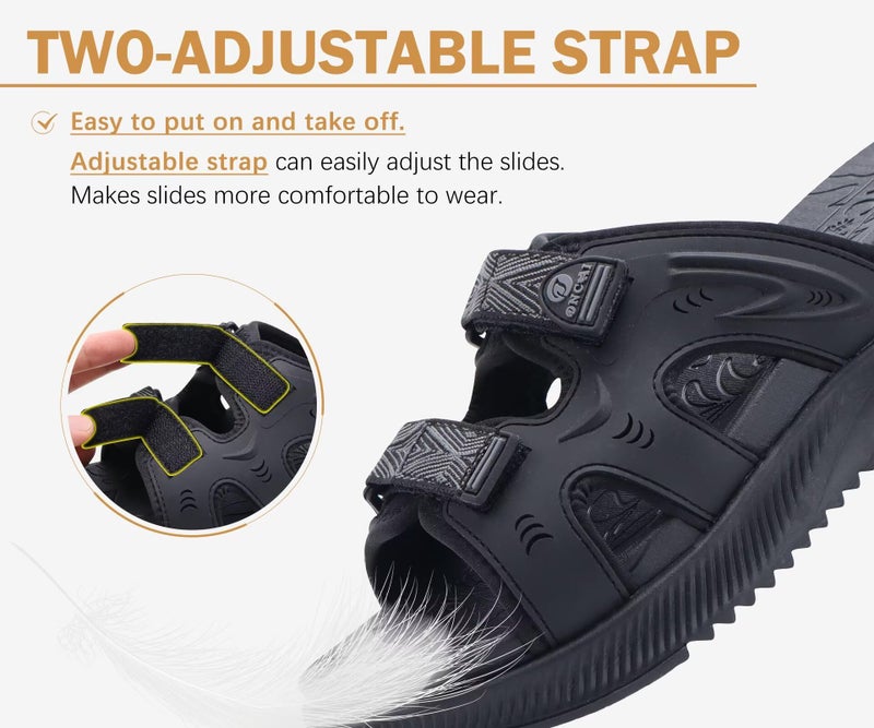 ONCAI Womens Orthotic Sandals Ladies Recovery Walking Slides Arch Support Plantar Fasciitis Comfort Orthopedic Soft Cushion Summer Adjustable Sandalias,Black Size 8 - Image 5