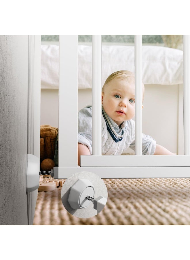 ICERO Baby Gate Wall Protector - Protect Walls & Doorways from Pet & Dog Gates - Pressure Mounted Gates Work on Stairs - Gates Wall Cups - 4 Pack - White - Image 3