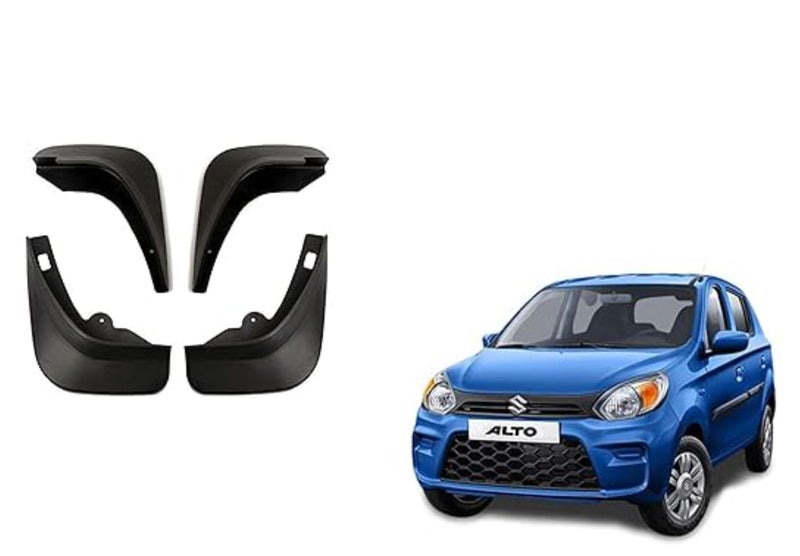 AUTOVEA Plastic Mud Flaps (Set of 4) for Maruti Suzuki Alto 800 (Type-2) 2019-2022 - Image 1