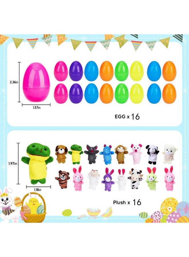 Lumiparty 16Pcs Easter Eggs Filled With Finger Puppets For Easter Basket Stuffers,Prefilled Easter Egg With Finger Puppets For Easter Egg Fillers,Party Favors,Goodie Bags Fillers, Easter Gift For Kids  - Image 4