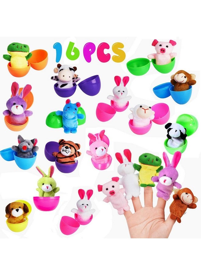 Lumiparty 16Pcs Easter Eggs Filled With Finger Puppets For Easter Basket Stuffers,Prefilled Easter Egg With Finger Puppets For Easter Egg Fillers,Party Favors,Goodie Bags Fillers, Easter Gift For Kids  - Image 2