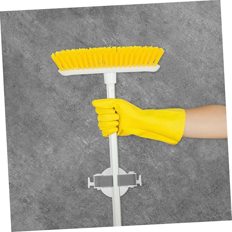 حامل ممسحة ومقشة بلاستيكي متعدد الاستخدامات مع مثبتات شفط لتنظيم الحمام - عبوة واحدة - Image 4