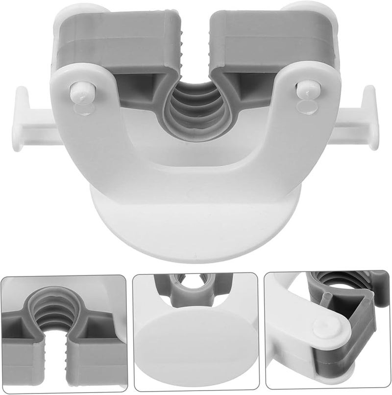 حامل ممسحة ومقشة بلاستيكي متعدد الاستخدامات مع مثبتات شفط لتنظيم الحمام - عبوة واحدة - Image 3