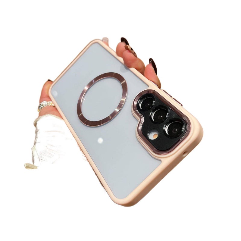 MS TPU+PC MagSafe Case for redminote13pro/pocom6pro with Drop Protection and Anti-Fingerprint plus Shockproof plus Strong Magnetic plus Full Coverage in Pink - Image 1