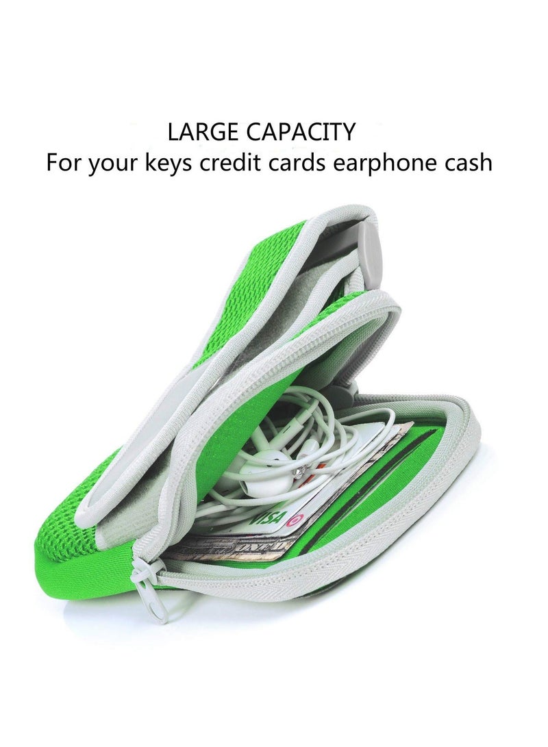 Rubik Sport Armband Workout Running Arm Bag Touch Screen Multifunctional Pocket with Earphone Hole for All Max Size 6.2inch Smartphone (Green)  - Image 5