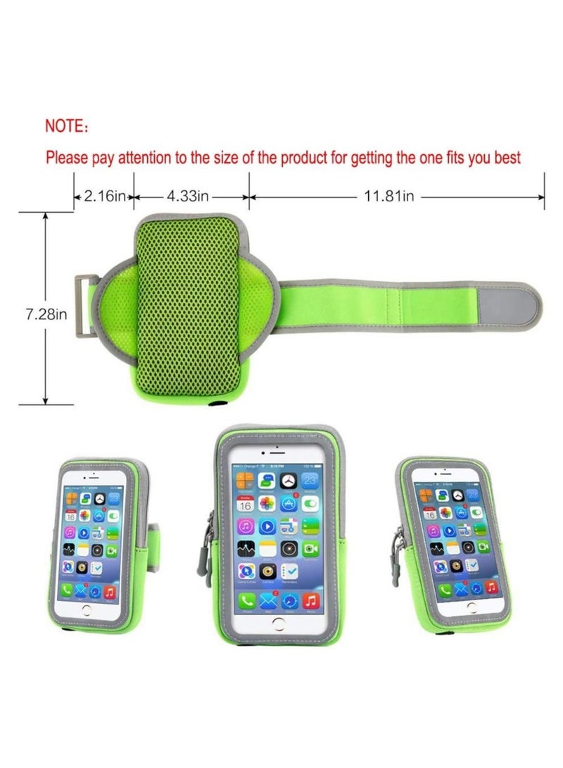 Rubik Sport Armband Workout Running Arm Bag Touch Screen Multifunctional Pocket with Earphone Hole for All Max Size 6.2inch Smartphone (Green)  - Image 4