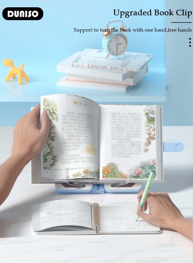 DUNISO 3 in 1 Book Stand Holder for Kid, Foldable Writing Case Book Rack and Drawing Board with Sticker for Kids,  Heights Adjustable Portable Book Holders for Textbook Phone Ipad Boys and Girls - Image 3