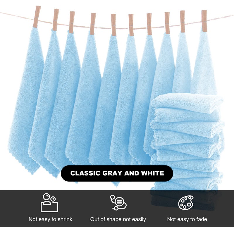 MOONQUEEN Microfiber Facial Cloths Fast Drying Washcloth 12 Pack - Premium Soft Makeup Remover Cloths - Aquamarine - Image 3
