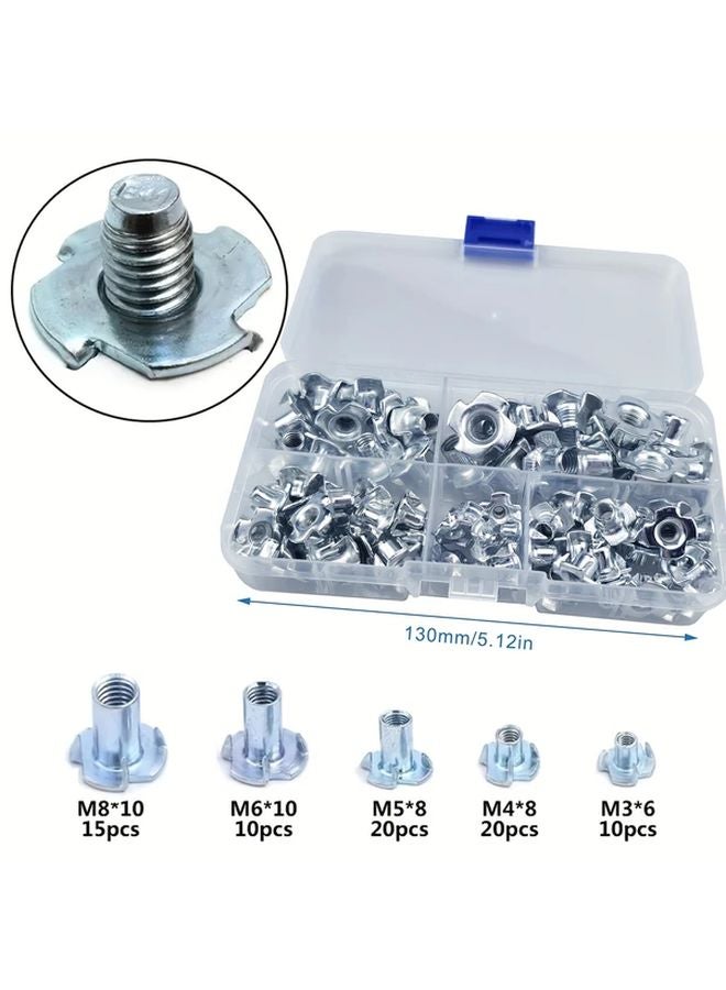 75pcs M3 M4 M5 M6 M8 M10 Four Point Insert Nuts For Climbing Brackets Cabinet Woodworking Furniture - Image 3
