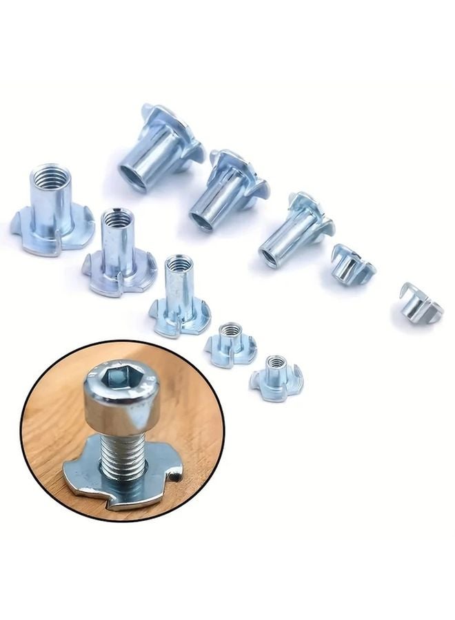 75pcs M3 M4 M5 M6 M8 M10 Four Point Insert Nuts For Climbing Brackets Cabinet Woodworking Furniture - Image 5