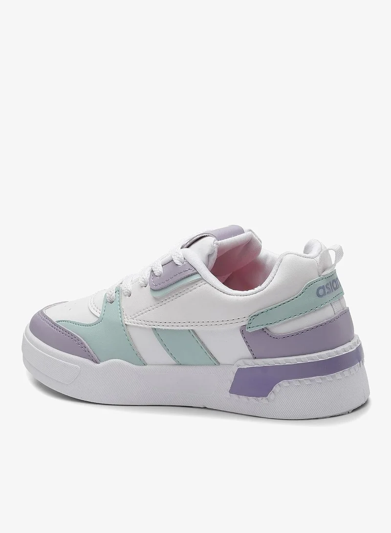Asian  Casual Sneakers in White Lavender for Women for Women | Best Price UAE