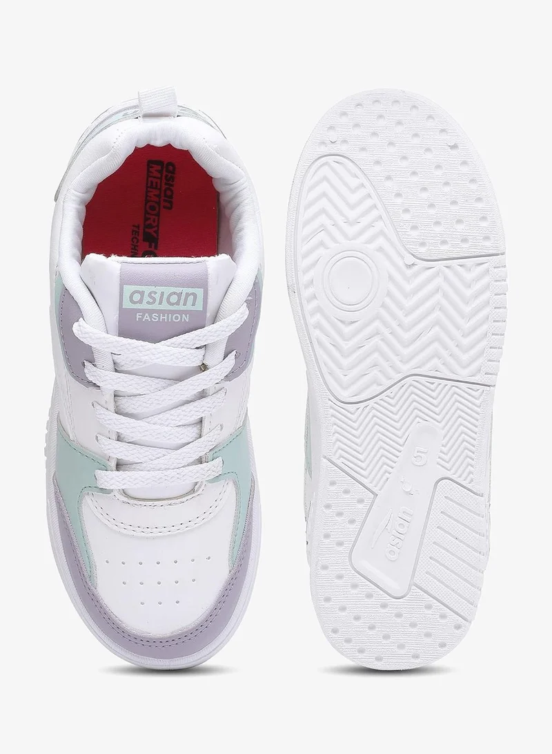 Asian  Casual Sneakers in White Lavender for Women for Women | Best Price UAE