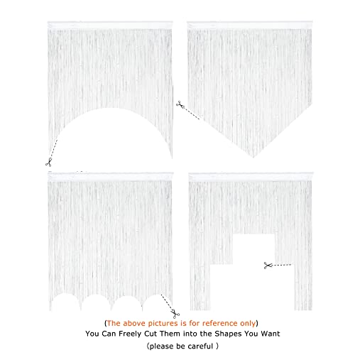 YaoYue Beaded Curtain Door String Curtains for Doorway Tassels Beads Hanging Fringe Hippie Room Divider Window Hallway Entrance Wall Closet Bedroom Privacy Decor (39×79in/100×200cm, White) - Image 5
