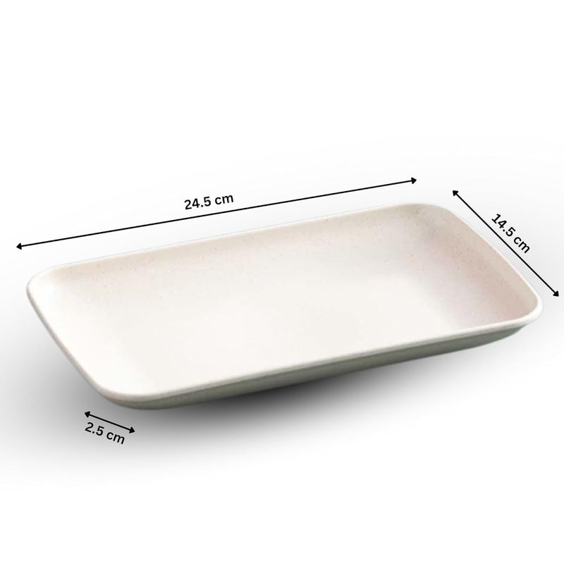 Amillee 9 Inch Reusable Small Serving Plates Platters for Eating Salad, Pasta, Dessert, Sushi, Cake Wheat Straw Appetizer Plates Unbreakable Healthy Tableware Dishes (Pack of 2, Beige) - Image 2
