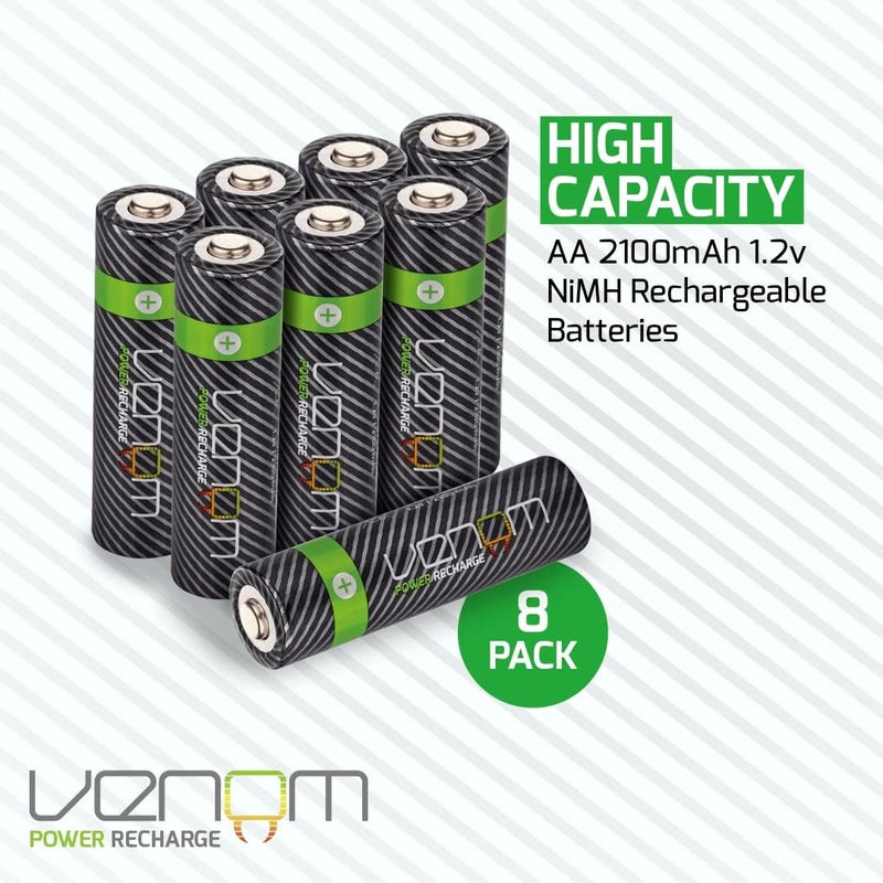Venom Rechargeable Battery Charging Dock plus 8 x AA 2100mAh and 8 x AAA 800mAh Batteries - Image 2