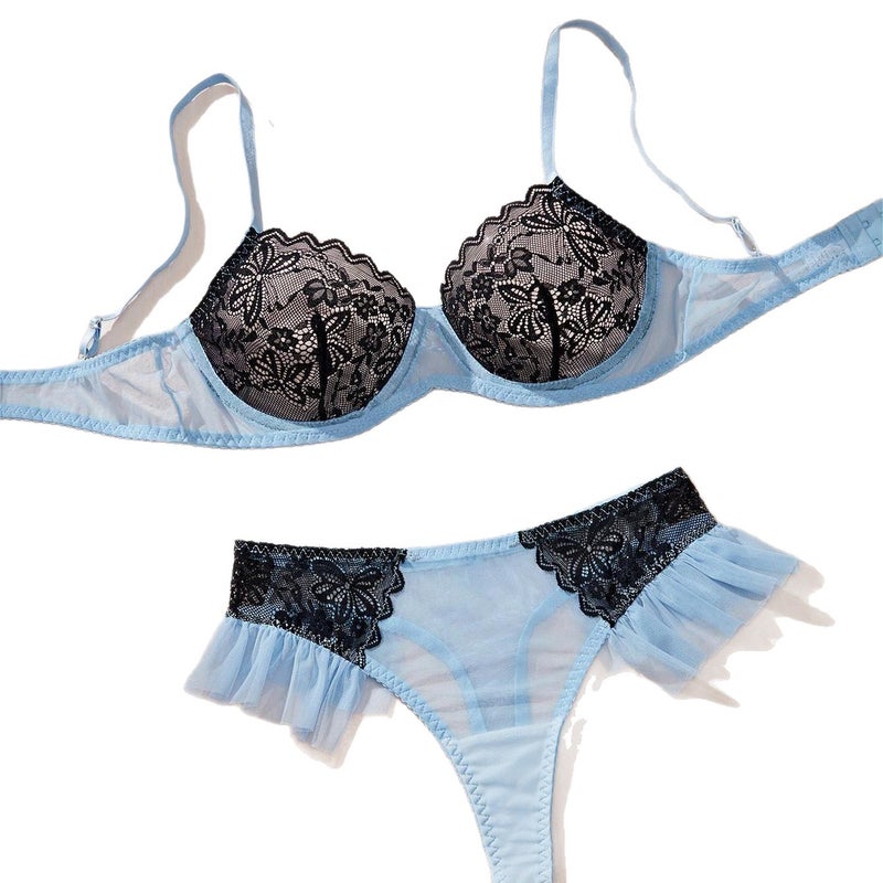 Comfortable Lace Sexy Bra Set - French Style Fresh Underwear - Image 5