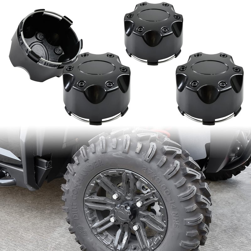 SAUTVS Tire Wheel Hub Caps for Polaris Ranger RZR Black Rim Cover 14 Wheel Caps Center Covers for Polaris Ranger XP 1000 20182025RZR XP 1000 20142023 Accessories 4PCS Replace 1521509521