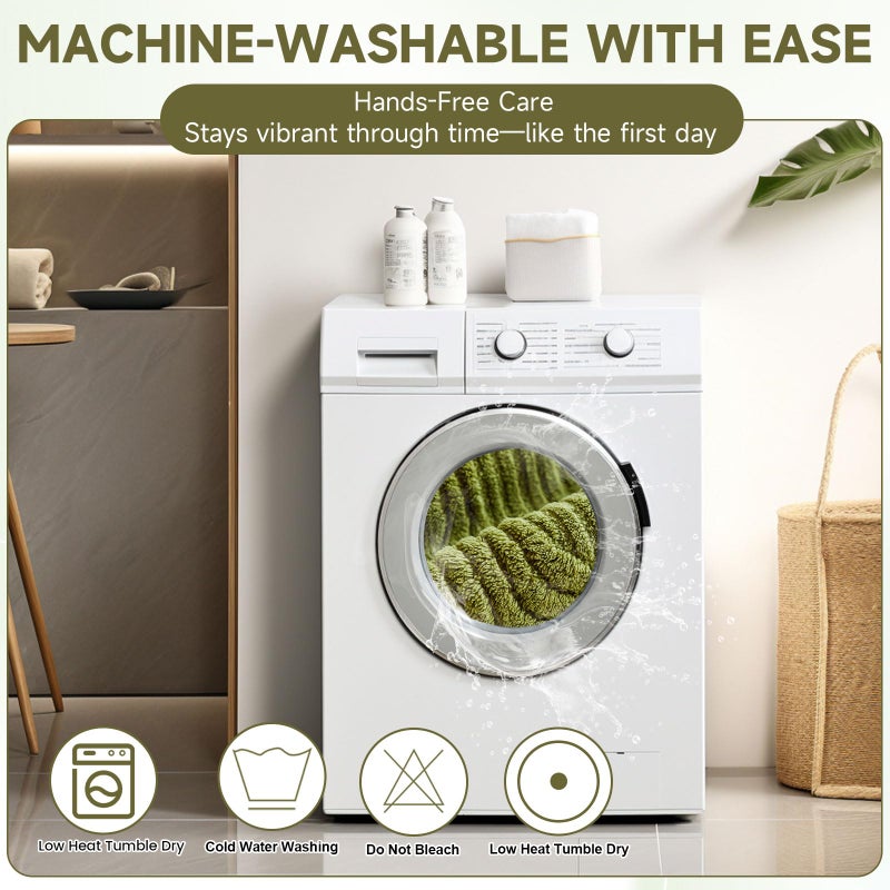 OTOB Sofa Covers Dog Couch Cover Washable, Fuzzy Plush Sofa Slipcovers Furniture Protector, Non Slip Pet Couch Covers for 3 Cushion Couch Sofa, All Seasons, 1 Piece (Matcha Green, 35.4"x82.7") - Image 5