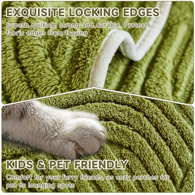 OTOB Sofa Covers Dog Couch Cover Washable, Fuzzy Plush Sofa Slipcovers Furniture Protector, Non Slip Pet Couch Covers for 3 Cushion Couch Sofa, All Seasons, 1 Piece (Matcha Green, 35.4"x82.7") - Image 4