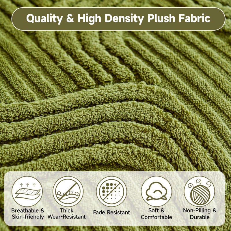 OTOB Sofa Covers Dog Couch Cover Washable, Fuzzy Plush Sofa Slipcovers Furniture Protector, Non Slip Pet Couch Covers for 3 Cushion Couch Sofa, All Seasons, 1 Piece (Matcha Green, 35.4"x82.7") - Image 2