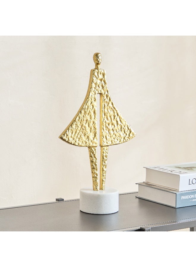 Home Box تمثال سيدة من الألمنيوم على قاعدة رخامية - Image 1