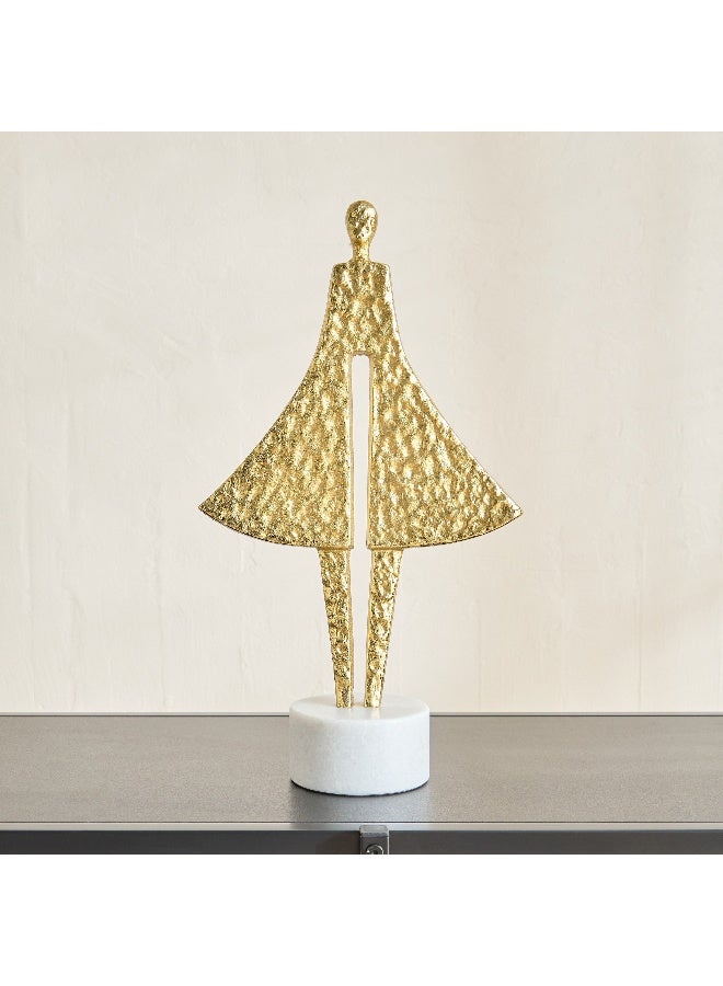 Home Box تمثال سيدة من الألمنيوم على قاعدة رخامية - Image 2