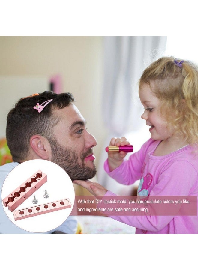 ZJchao Diy Lipstick Mold With Lipstick Stripper 246 Cavities 12.1 Diy Lipstick Mold Aluminum Alloy Rose Gold Dual Uses Lip Balm Maker Tool (6 Holes) - Image 2