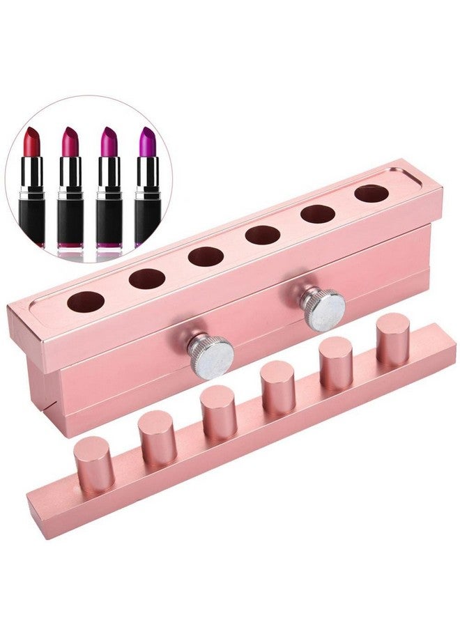 ZJchao Diy Lipstick Mold With Lipstick Stripper 246 Cavities 12.1 Diy Lipstick Mold Aluminum Alloy Rose Gold Dual Uses Lip Balm Maker Tool (6 Holes) - Image 1