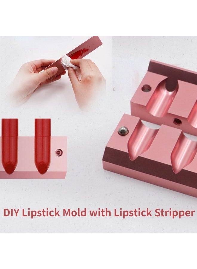 ZJchao Diy Lipstick Mold With Lipstick Stripper 246 Cavities 12.1 Diy Lipstick Mold Aluminum Alloy Rose Gold Dual Uses Lip Balm Maker Tool (6 Holes) - Image 4