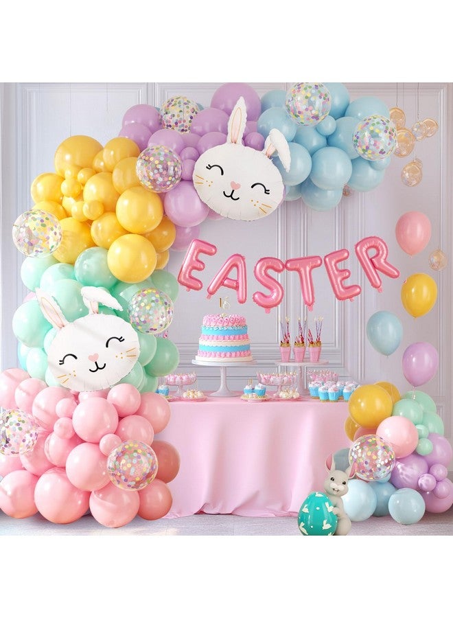 Sllyfo Easter Decorations Indoor Outdoor Balloon Arch Kit, Rainbow Easter Balloon Garland Kit,Happy Easter Color Balloons,Easter Bunny Balloons for Rainbow Easter Birthday Party Decorations - Image 2