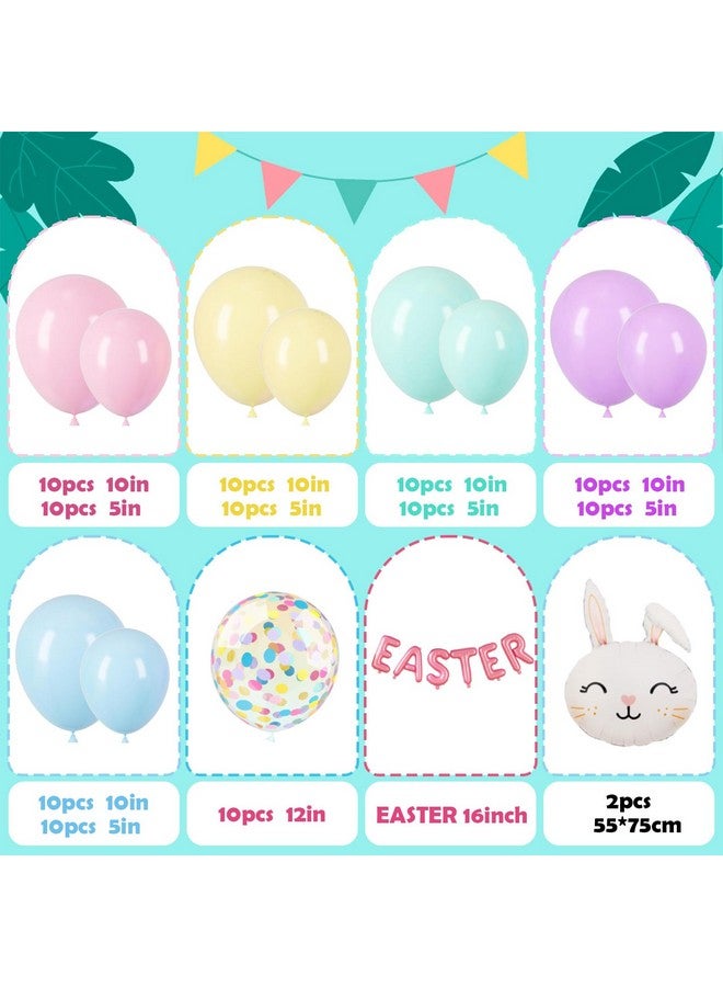 Sllyfo Easter Decorations Indoor Outdoor Balloon Arch Kit, Rainbow Easter Balloon Garland Kit,Happy Easter Color Balloons,Easter Bunny Balloons for Rainbow Easter Birthday Party Decorations - Image 4