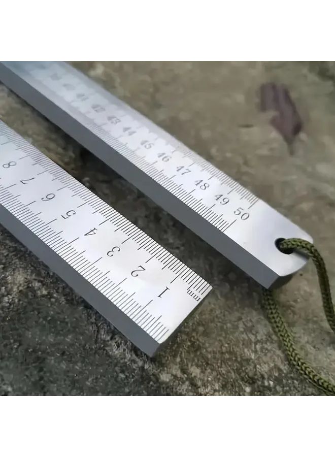 Heavy Duty Silvery Gray 20.87 Inch Stainless Steel Measuring Ruler Metric and Imperial - Image 1