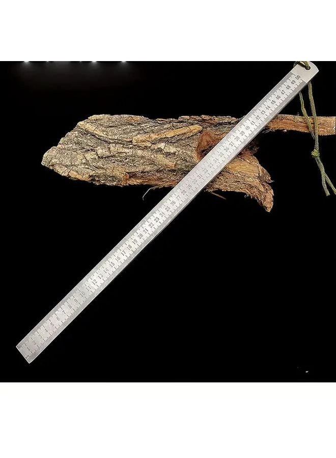 Heavy Duty Silvery Gray 20.87 Inch Stainless Steel Measuring Ruler Metric and Imperial - Image 2