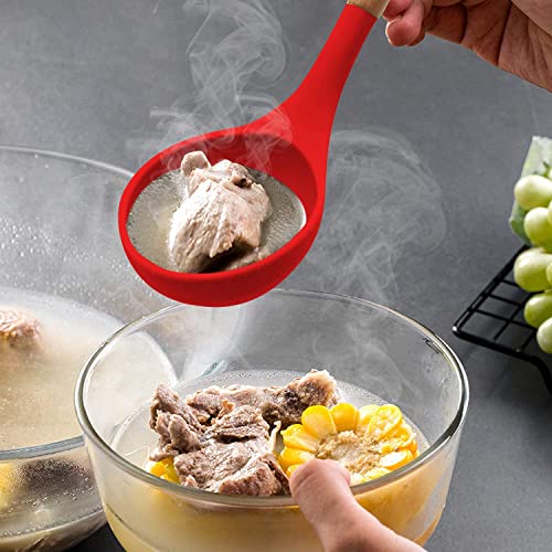 P-Plus International Spatula, Spoon, and ladle Set - Slotted Spatula for Fish - Rice Spoon - Serving Spoon - Fish Spatula (Set of 4, Red) - Image 4