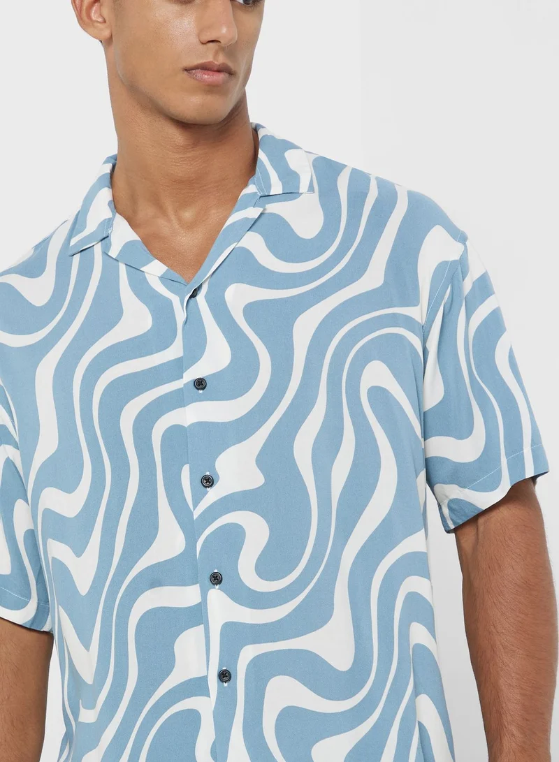JACK & JONES Jorluke Regular Fit  Abstract Printed Shirt