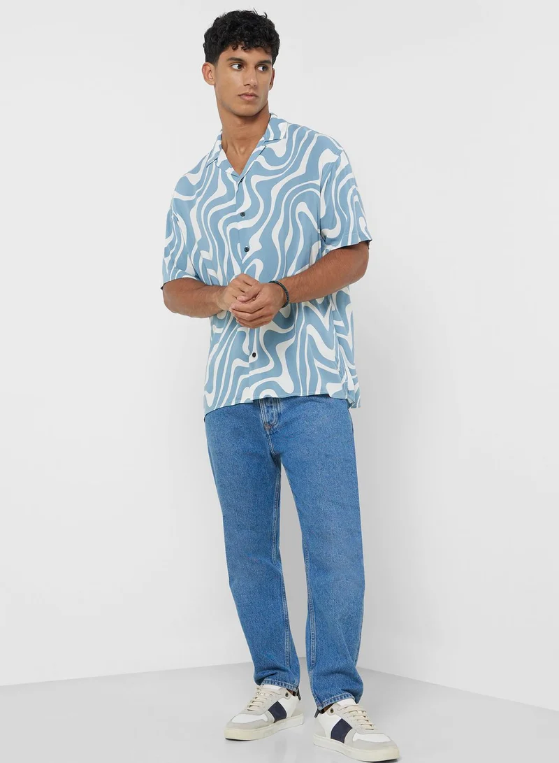 JACK & JONES Jorluke Regular Fit  Abstract Printed Shirt