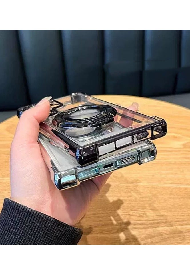 حافظة مغناطيسية لجهاز Galaxy S25 Ultra مع حامل حلقة [حامي عدسة الكاميرا] غلاف رقيق واقي، متوافق مع حافظة Samsung Galaxy S25 Ultra - Image 3