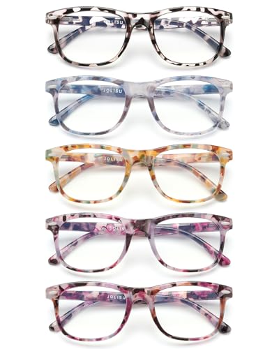 JOLISU 5 Pack Reading Glasses For Women - Stylish Blue Light Blocking Readers -Womens Men Spring Hinge Eyeglasses (3.25) - Image 1