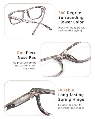 JOLISU 5 Pack Reading Glasses For Women - Stylish Blue Light Blocking Readers -Womens Men Spring Hinge Eyeglasses (3.25) - Image 4